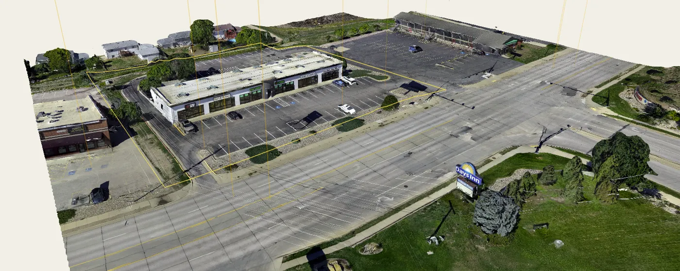 Aerial 3D model of a property captured for planning